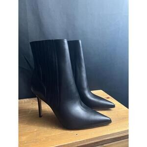 NEW VERONICA BEARD "LISA" BLACK LEATHER Stiletto ANKLE BOOTS US 9M EUR 40 NO BOX